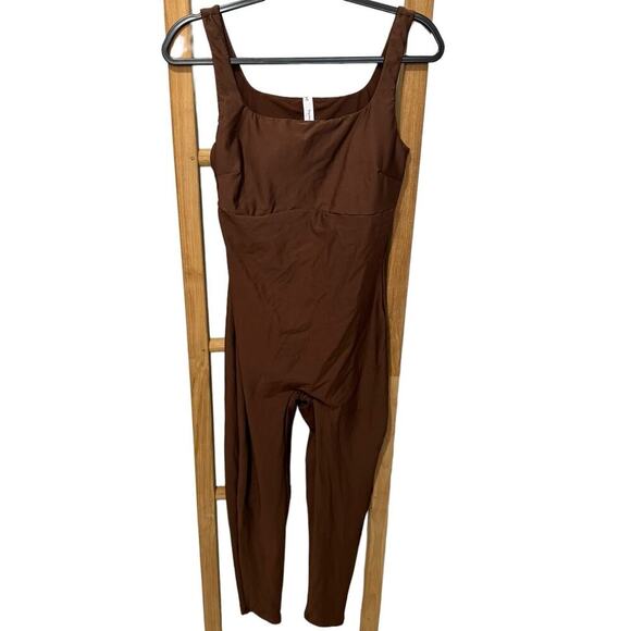 Popilush The Shapewear Jumpsuit Seamless Square Neck One Piece Brown Size Large - Picture 3 of 6
